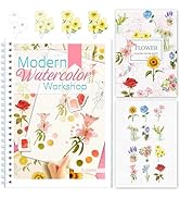Watercolor Workbooks with Step by Step for Adults Teens - Beginner Watercolor Workbook with 12 Co...