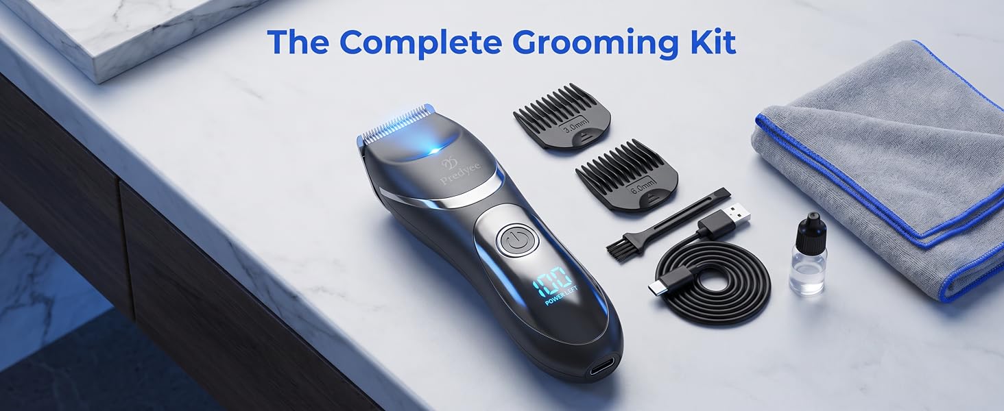 Predyee Men's Body and Groin Trimmer