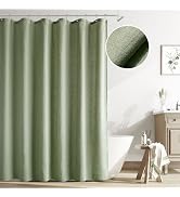 Sage Green Linen Shower Curtain, Neutral Boho Farmhouse Rustic Vintage Country Spring Summer Them...