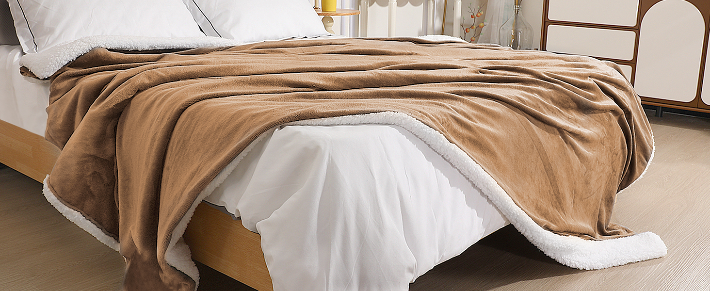 brown heated blanket