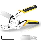 O'Shine Industrial-Grade Ratchet PVC Pipe Cutter, 1-5/8" Max OD Heavy Duty Professional Plumbing ...