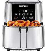 Chefman TurboFry Touch Air Fryer, XL 8-Qt Family Size, One-Touch Digital Control Presets, French...
