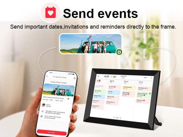 32GB FRAMEO 10.1 Inch Smart WiFi Digital Photo Frame Digital Calendar