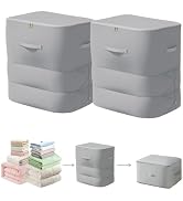 Ultra Space Saving Self Compression Organizer, 2025 New 3-Layer Zipper Large Capacity Storage Bag...