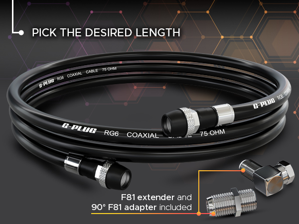 various 200ft length coaxial cable with extender and connector