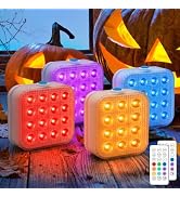 Rechargeable Pumpkin Lights, 16-Color Jack O Lantern Lights, 4 Pack | 6 Dynamic Modes, 5 Brightne...