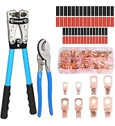 Solsop Battery Cable Crimper Tool for AWG 10, 8, 6, 4, 2, 1/0 Gauge Electrical Lug, Battery Lug C...