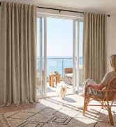 RYB HOME Linen Textured 100% Blackout Curtains for Bedroom, Insulating Energy Saving Window Curta...