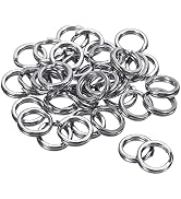 100Pcs Stainless Steel Split Rings, Double-Layer Flattening Ring Lure Bait Circle, 25-350LB Saltw...