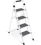 KINGRACK Step Ladder 4 Step Folding Step Stool for Adults with Handrails Heavy Duty Steel Sturdy