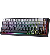 BOYI GMK67 Aluminum Keyboard,65% Compact Hot-Swappable BT5.0/Type-C/2.4G Wireless RGB Metal Mecha...