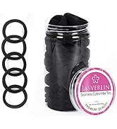 JASVERLIN 100 pcs Hair Ties Black Ponytail Holders, Soft Elastics Small No Damage Hair Bands for ...