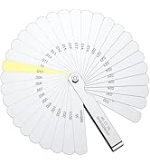 HDLNKAK Feeler Gauge 32 Blades, Straight Stainless Steel Thickness Gauge 0.0015-0.035'' (0.04-0.8...