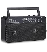 SEMIER Portable AM FM Shortwave Radio with Bluetooth Speaker Plug in Wall, 3X D Cell Batteries Or...