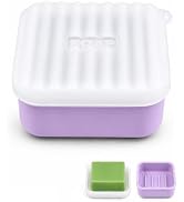 OTHIX Square Silicone Leakproof Travel Soap Case, Bar Soap Holder Container with Translucent Lid ...