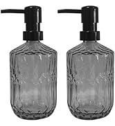 Glass Soap Dispenser with Black Pump, 15oz Refillable Liquid Hand Dispenser, Lotion Dish Soap Dis...