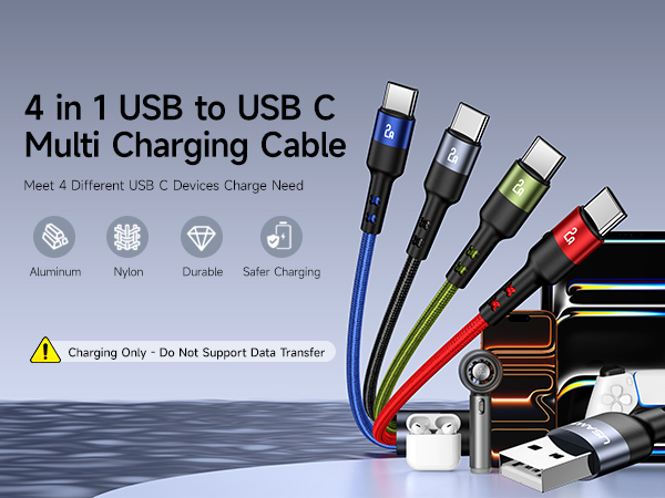 4 in 1 Multi USB C Charging Cable