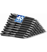 Sooez 40 Pack Bulk Pens Ballpoint, Smooth Writing Pens with Soft Grip | Retractable Blue Ink Pens...
