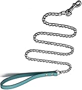 Goliton Dog Leash, Metal Pet Leash with Comfortable PU Leather Handle for Small and Medium Size D...