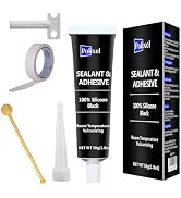 POLIXEL Black RTV Silicone Sealant Adhesive, 100% Silicone Caulk, Waterproof Sealant for Weathers...