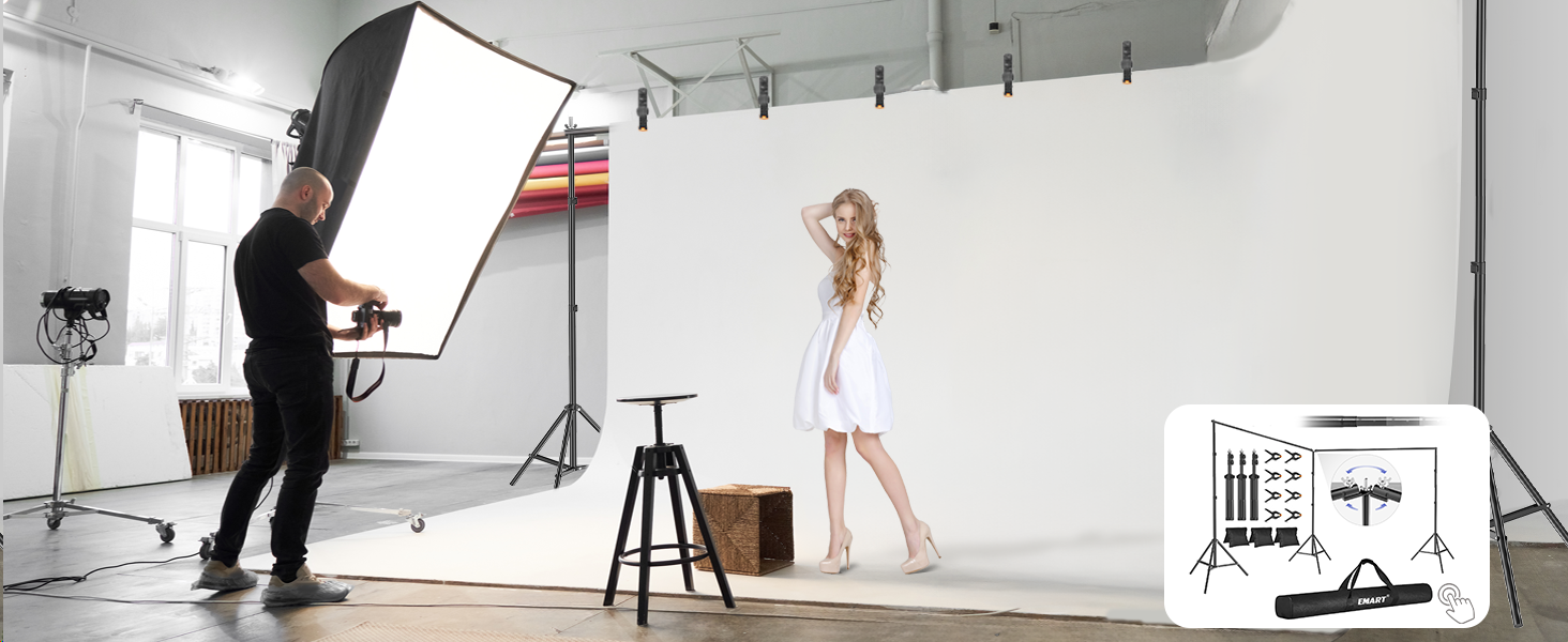EMART Backdrop Stand, 20x7ft Large Adjustable Backdrop Stand