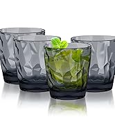Topsky 10 oz Plastic Water Tumblers | Set of 4 Transparent Unbreakable Drinking Glasses Clear Acr...