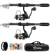 Ehowdin Fishing Pole Kit 6.89FT, Carbon Fiber Telescopic Fishing Rod and Reel Combo with Spinning...