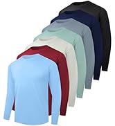 Kinglaman 6/7 Pack Men Dry Fit Workout Long Sleeve Athletic Gym UPF SPF UV Sun Protection Quick D...