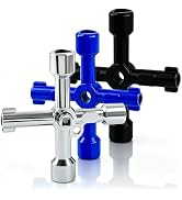 Xinxinly 3PCS 4 Way Multi-Functional Cross Water Meter Key, Universal Utility Wrench Tool for Wat...