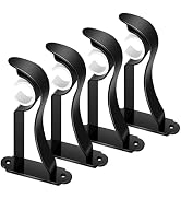 Curtain Rod Bracket, Heavy Duty Curtain Rod Holders, Black Curtain Rod Hooks Hangers Drapery Sing...