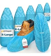 GOTMAR X-Large 200 Pack Breathable Shoe Covers Disposable for Indoors - Reusable Non-Slip Blue Bo...