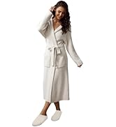 MH MYLUNE HOME Ultra Soft Robe with Pockets, Soft Spa Bathrobe Loungewear Calf-Length, Plush Robe...