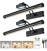 Magnetic Cordless Picture Light with Remote/Touch Control & Timer, 3CCT Dimmable, Angle Adjustabl...