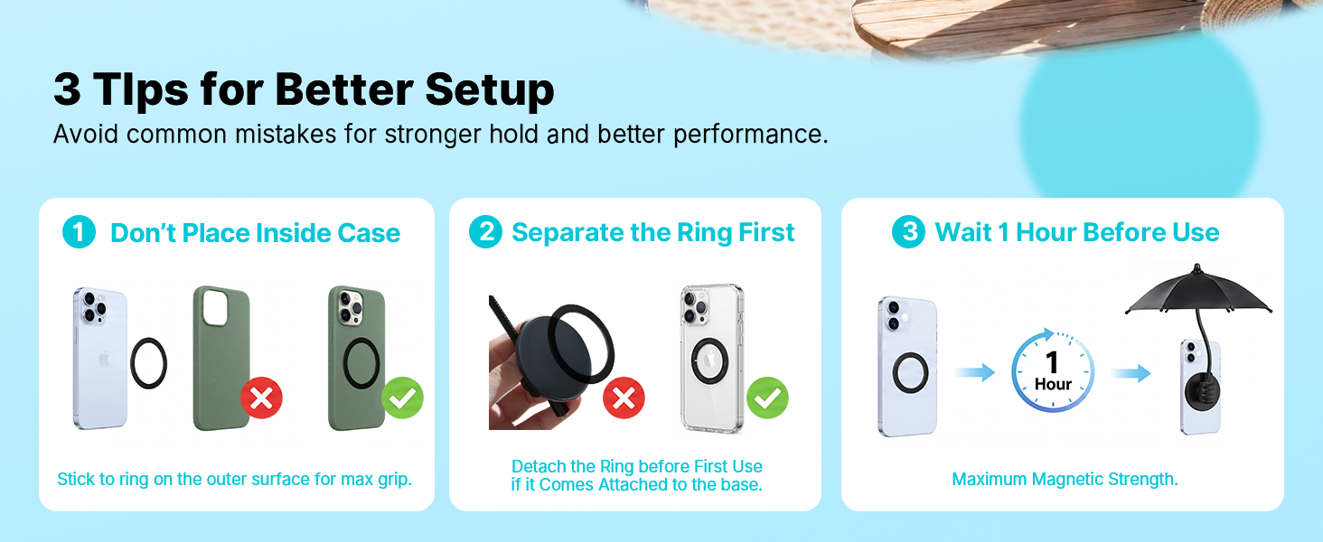 Magnetic Thumb Up Base Phone Umbrella for Sun iphone Gift for Women Men Girls Teen Adults Boy