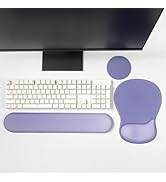 Gel Wrist Rest with Mouse Pad, Purple Ergonomic Office Mousepad with Wrist Support Wrist Rest for...