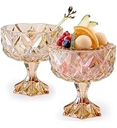 Yummy Sam Dessert Glass Bowls, 280ML Ice Cream Footed Dessert Cups Glass, Glass Dessert Cups for ...