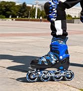 Kuxuan Boys Adjustable Inline Skates with Light up Wheels, Fun Illuminating Skates for Kids Girls...