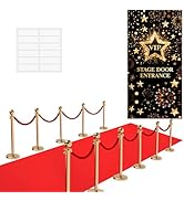 KEPYDRMTF Red Carpet Runner For Party 2.6 x 15 ft Prom Decoration Not Slip Red Aisle Rug VIP Stag...