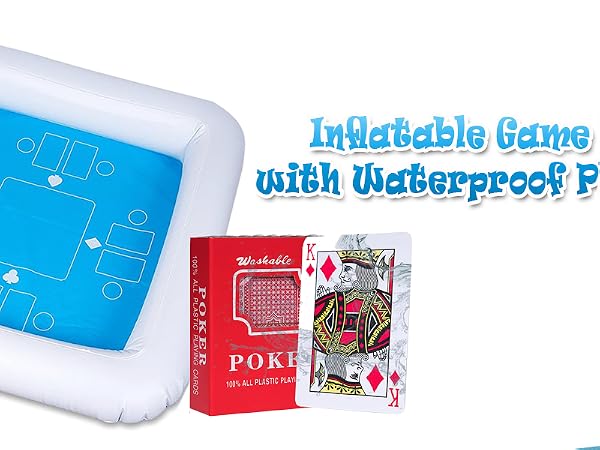 Inflatable Game Table with Waterproof Playing Cards,