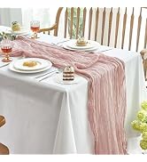 IVAPUPU 2 Pcs Cheesecloth Table Runner - 10ft Dusty Pink Boho Gauze Cheese Cloth Table Runner for...
