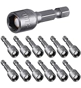 12pcs 5/16 Nut Driver Set, 8mm Hex Strong Magnetic Power 5/16 Drill Bit Nut Driver Set Socket Ada...