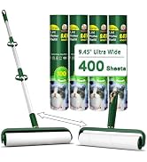 Large Lint Rollers for Pet Hair Extra Sticky, 400 Sheets Roller Refills with Long Handle, 9.45" G...
