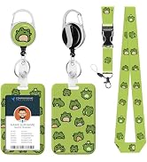 Lanyard ID Badge Holder Frog Retractable Badge Reel Card Name Tag Breakaway Heavy Duty Retractabl...