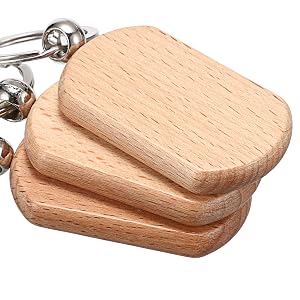 100 PCS Unfinished Wooden Keychain Blanks for Engraving