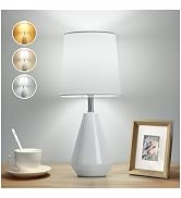 bdayanx Small Bedside Table Lamp for Bedroom - Reading Desk Lamp with 3 Color Temperatures,15.5" ...
