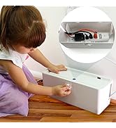 Power Strip Cover Box - Effectively Baby Proofs Power Strip on Floor or Wall. Large 13" with Doub...