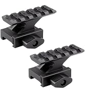 Miaozhun 5 Slots Picatinny Riser Mount, Lightweight Picatinny/Weaver Rail Riser for Red dot, Flas...