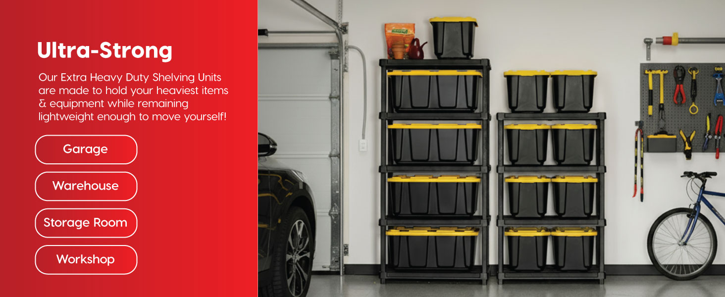 IRIS USA plastic shelf shelves storage organizations totes bins with lids boxes garage latches stack