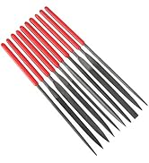 10Pcs Needle File Set Hardened Alloy Strength Steel Files- Mini Needle File Set Includes Round, T...
