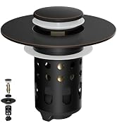 Universal Metal Bathroom Sink Drain Strainer with Limit Switch to Increase Drain Rapid, Big Drain...